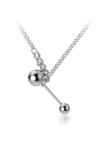 925 Sterling Silver Retro style silver Bead  Necklace