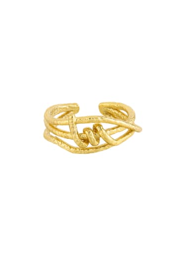 18K gold  adjustable size 14 925 Sterling Silver Irregular Vintage Stackable Ring