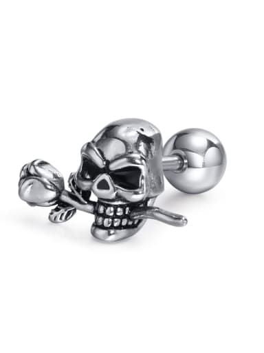 Stainless steel Skull Hip Hop Single Earring