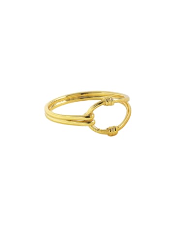 Brass Geometric   Knot Minimalist Band Ring
