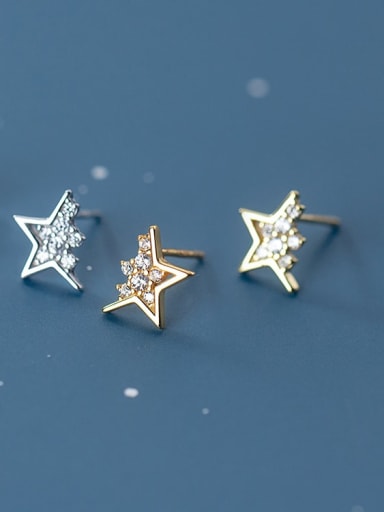 925 Sterling Silver Cubic Zirconia Five-pointed star Minimalist Drop Earring