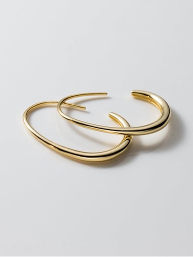 Gold 925 Sterling Silver Geometric Minimalist Hook Earring