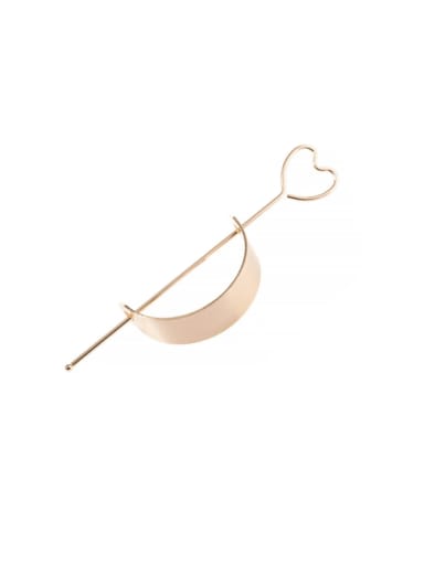 Peach heart hairpin gold, brushed Alloy Minimalist Geometric Hair Stick