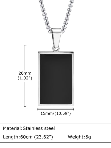 Steel pendant 60CM with chain Stainless steel Hip Hop Geometric Pendant