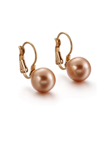 Stainless Steel Imitation Pearl Multi Color Round Minimalist Hook Earring