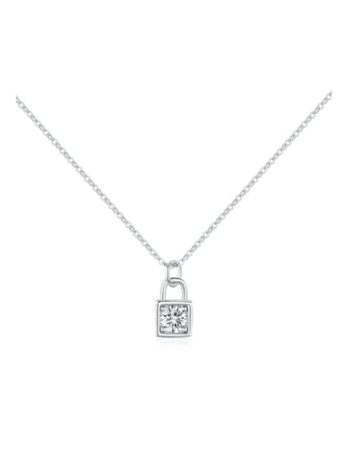 custom 925 Sterling Silver 0.5 ct Moissanite Square Dainty Necklace