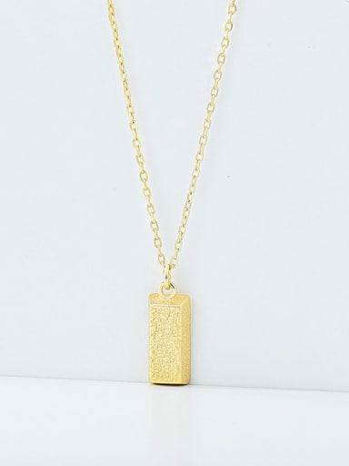 18K Gold 925 Sterling Silver Smooth Geometric Minimalist Pendant Necklace