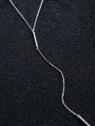 925 Sterling Silver  Minimalist Tassel Lariat Necklace
