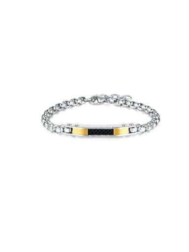 1395 steel bracelet Stainless steel Artificial Leather Geometric Hip Hop Handmade Weave Bracelet