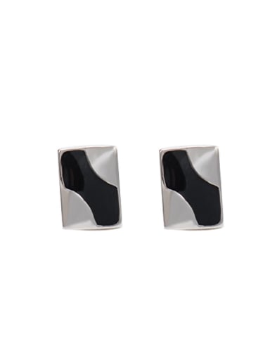 925 Sterling Silver Shell Geometric Vintage Stud Earring