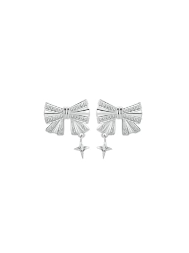 925 Sterling Silver Cubic Zirconia Butterfly Minimalist Drop Earring
