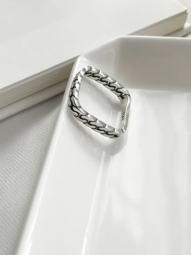 925 Sterling Silver Geometric Minimalist Free Size Band Ring