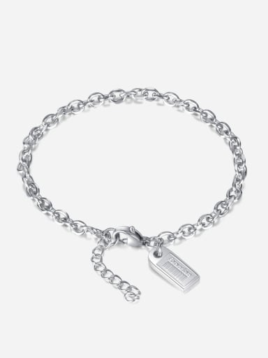 Titanium Steel Geometric Hip Hop Link Hollow Chain Bracelet