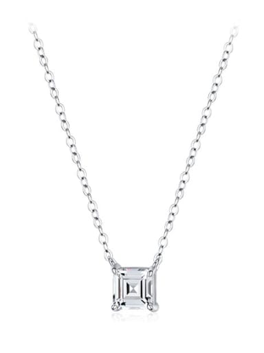RHN649S BAI 925 Sterling Silver Cubic Zirconia Minimalist Square  Earring Ring and Necklace Set