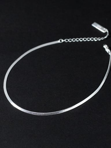 925 Sterling Silver Snake Bone Chain Minimalist Link Bracelet