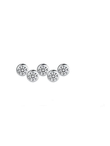 JYTZ 026 (earrings platinum) 925 Sterling Silver Rhinestone Geometric Minimalist Necklace