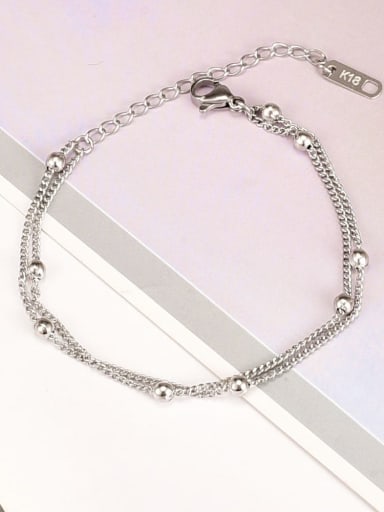 Titanium Steel Bead Irregular Minimalist Strand Bracelet
