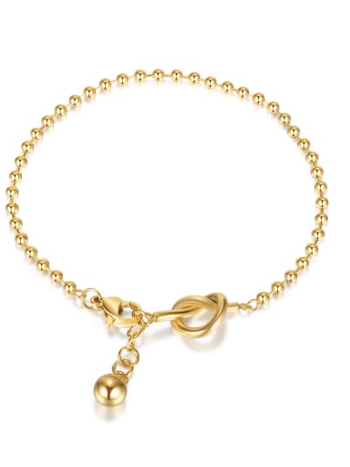 [1293] gold plated bracelet Stainless steel Tassel Minimalist Beaded Bracelet