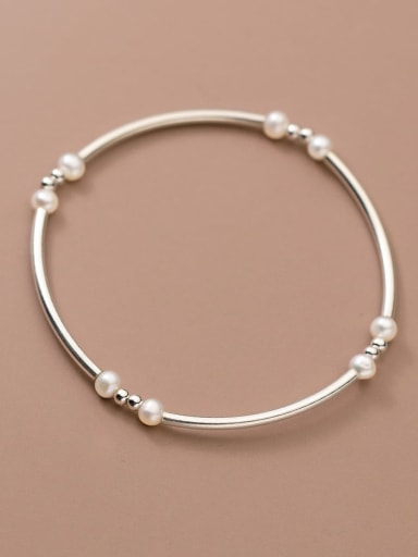 custom 925 Sterling Silver Bead Round Minimalist Band Bangle