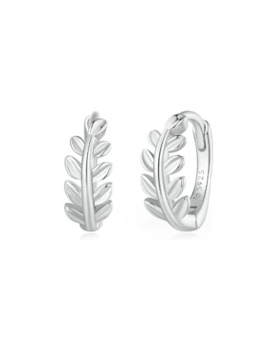 925 Sterling Silver Leaf Minimalist Huggie Earring