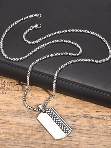 Pendant +Chain Stainless steel Geometric Hip Hop Necklace