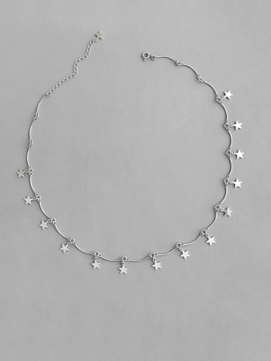 S925 Sterling Silver personalized pentagonal Star Pendant neck chain
