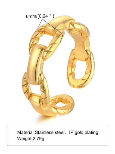 RC 503 Titanium Steel Geometric Minimalist Band Ring