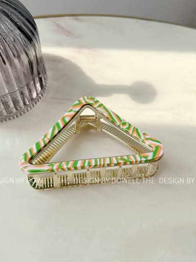 Orange green 8.5cm Cellulose Acetate Trend Triangle Alloy Multi Color Jaw Hair Claw