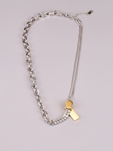 Titanium Steel Geometric Vintage Hollow Chain  Necklace