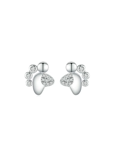 925 Sterling Silver Irregular Cute Stud Earring