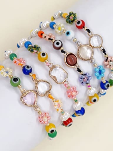 Multi Color Enamel Heart Bohemia Handmade Beaded Bracelet