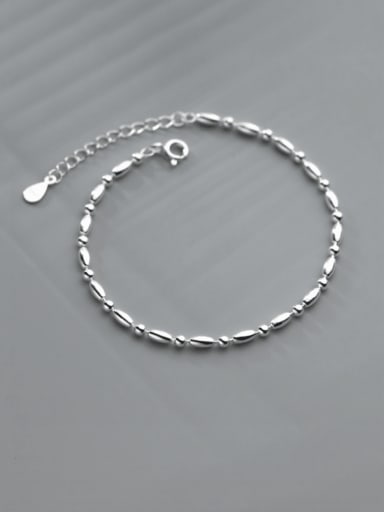 925 Sterling Silver Irregular Minimalist Beaded Bracelet