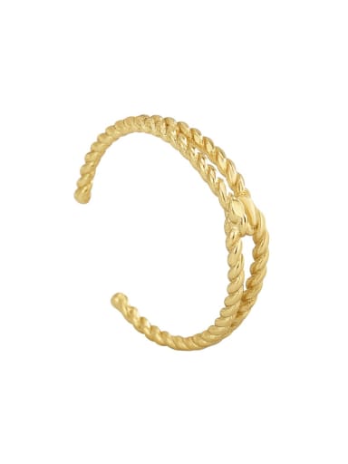 Brass Twist Geometric Minimalist Stackable Ring
