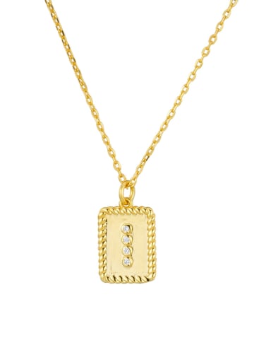 Golden 925 Sterling Silver Rhinestone Geometric Vintage Necklace
