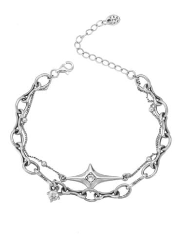 925 Sterling Silver Star Vintage Strand Bracelet