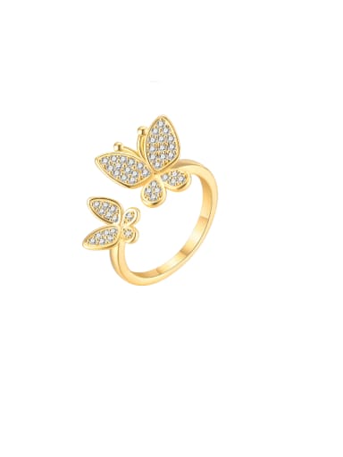Stainless steel Cubic Zirconia Butterfly Trend Band Ring