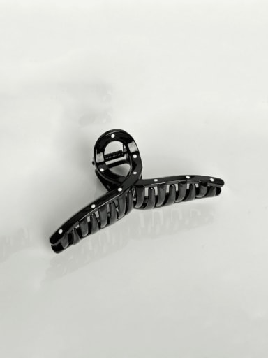 Black ribbon clip 11cm Minimalist Geometric Alloy Resin Jaw Hair Claw