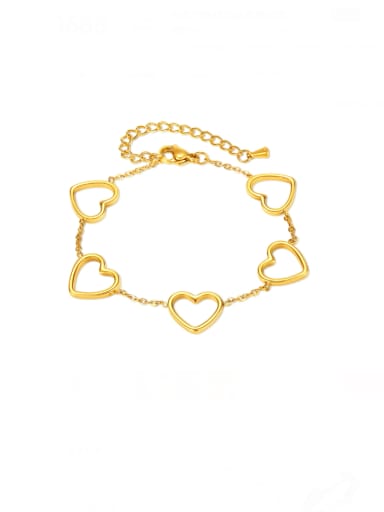 GS1489 gold Stainless steel Heart Minimalist Link Bracelet