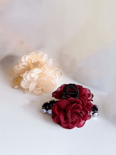 custom Fabric Trend Flower Alloy Resin Multi Color Jaw Hair Claw
