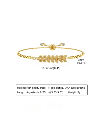 PBR 056G Brass Cubic Zirconia Geometric Hip Hop Adjustable Bracelet