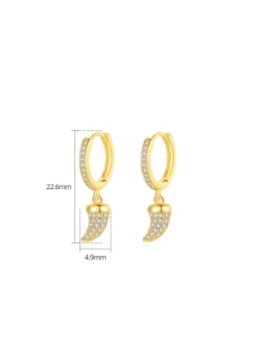 Brass Cubic Zirconia Irregular Trend Huggie Earring