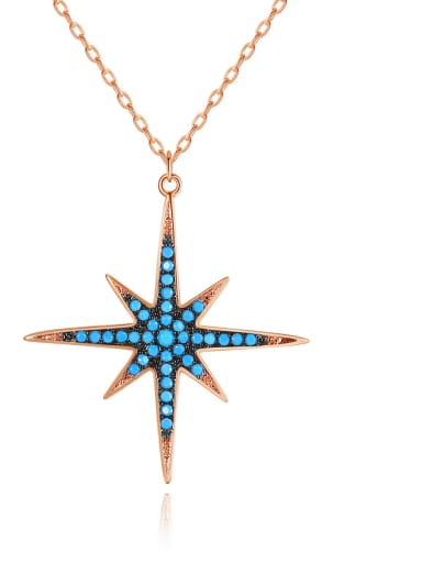 Copper Cubic Zirconia  Minimalist  Rice-shaped pendant Necklace