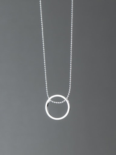 925 Sterling Silver Geometric Minimalist  Bead Chain Necklace