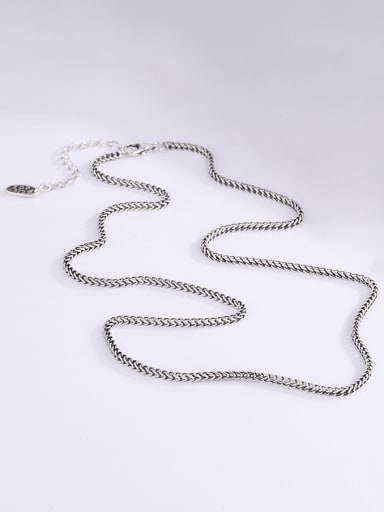 KDP393(50CM) 925 Sterling Silver Geometric Artisan Chain Necklace