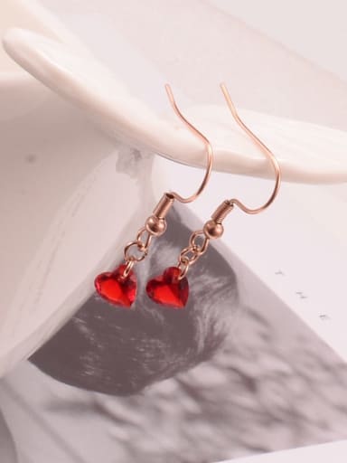 Titanium Cubic Zirconia Heart Minimalist Hook Earring