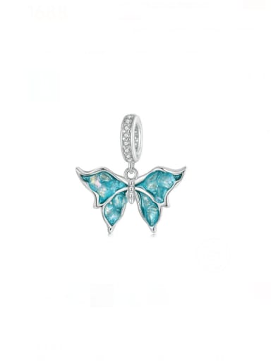 925 Sterling Silver Enamel Dainty Butterfly  Pendant