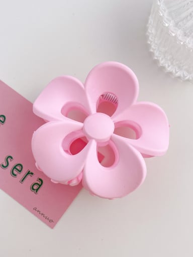 Pink 8cm Alloy Resin Trend Flower  Jaw Hair Claw