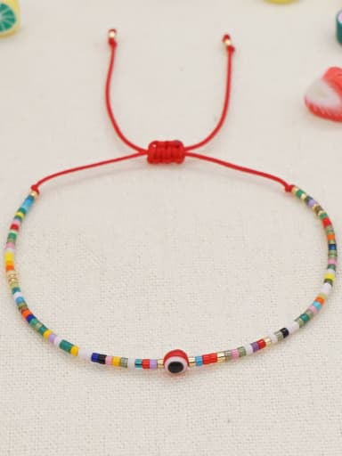 MI B190433A Miyuki Millet Bead Multi Color Evil Eye Bohemia Handmade Weave Bracelet