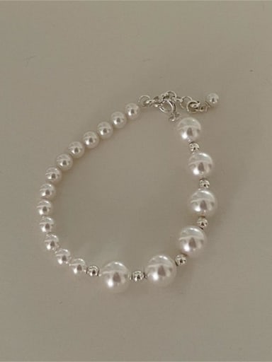925 Sterling Silver Round Minimalist Handmade Beaded Bracelet