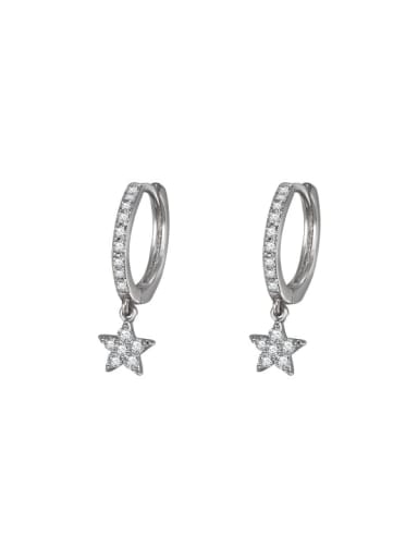 Alloy Cubic Zirconia Star Minimalist Huggie Earring